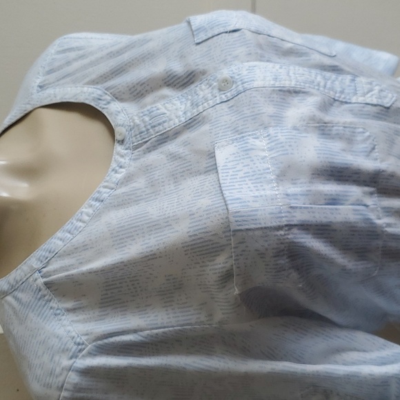 RED SAKS FIFTH AVE SHIRT DRESS Light Blue White Size M - Picture 3 of 12